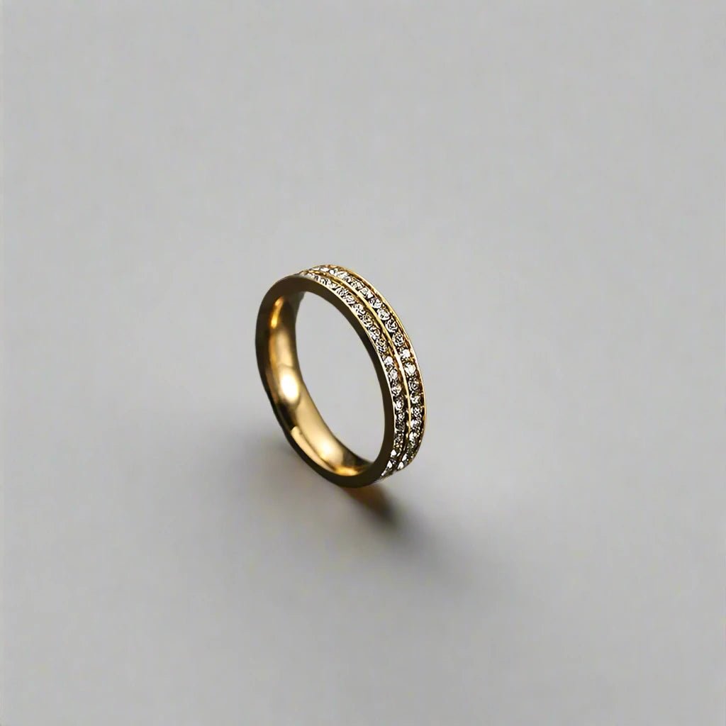 Pave Diamond Stainless Steel Ring - Minimalist Lab