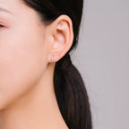 DIANA Diamond Huggie Sterling Silver Ear Hoops - Minimalist Lab