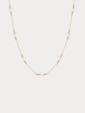 PEARLY Cable Chain Necklace in gold, full view