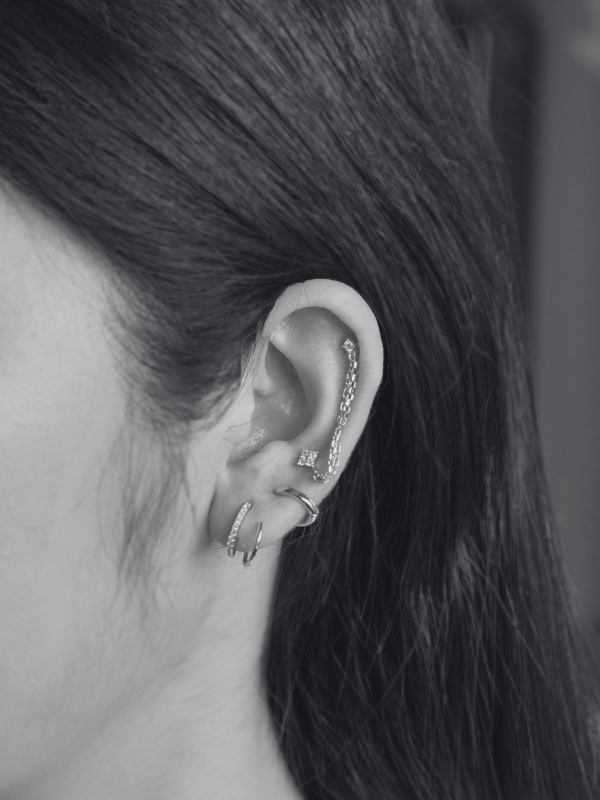 Plain Sterling Silver Single Ear Hoop - Minimalist Lab