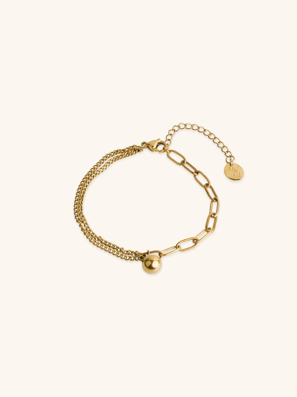 Paperclip Curb Chain Ball Bracelet - Minimalist Lab