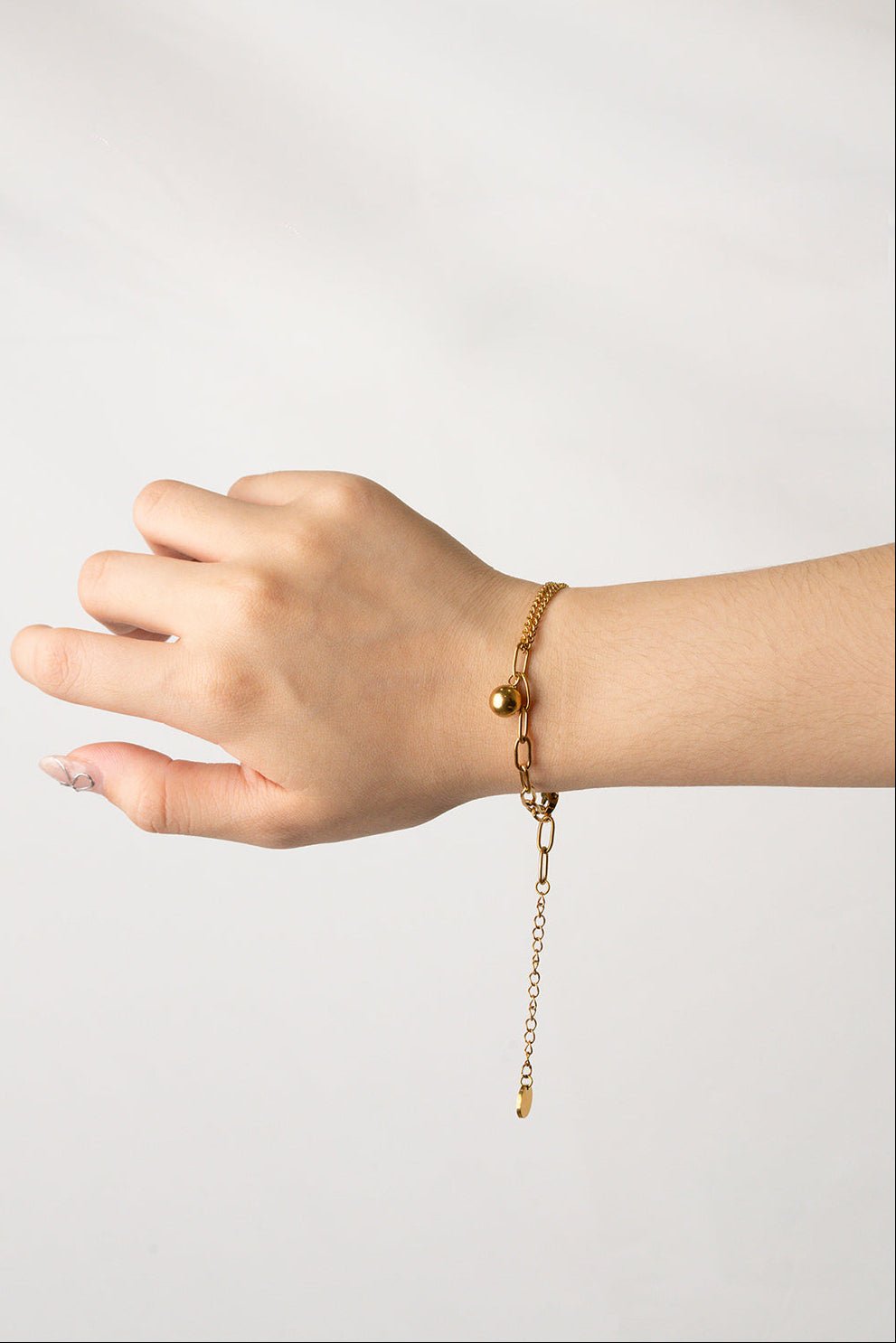 Paperclip Curb Chain Ball Bracelet - Minimalist Lab