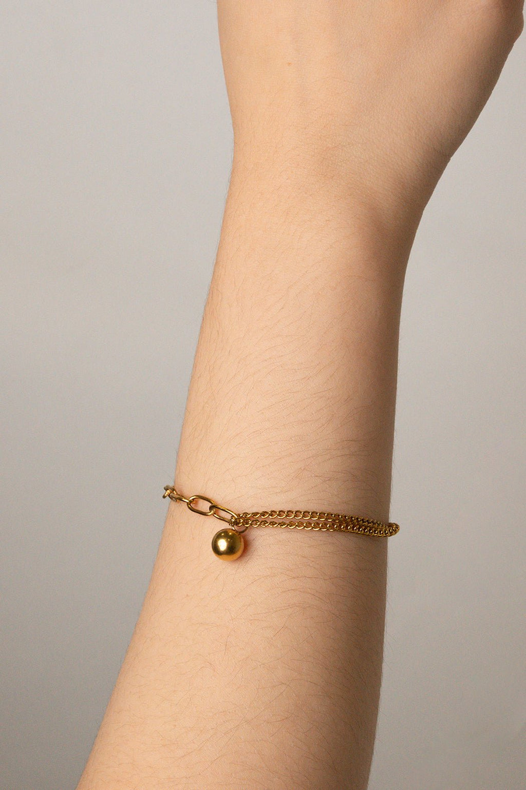 Paperclip Curb Chain Ball Bracelet - Minimalist Lab