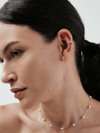 Pavé Diamonds Single Sterling Silver Ear Cuff - Minimalist Lab