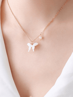 Penny White Butterfly Necklace - Minimalist Lab
