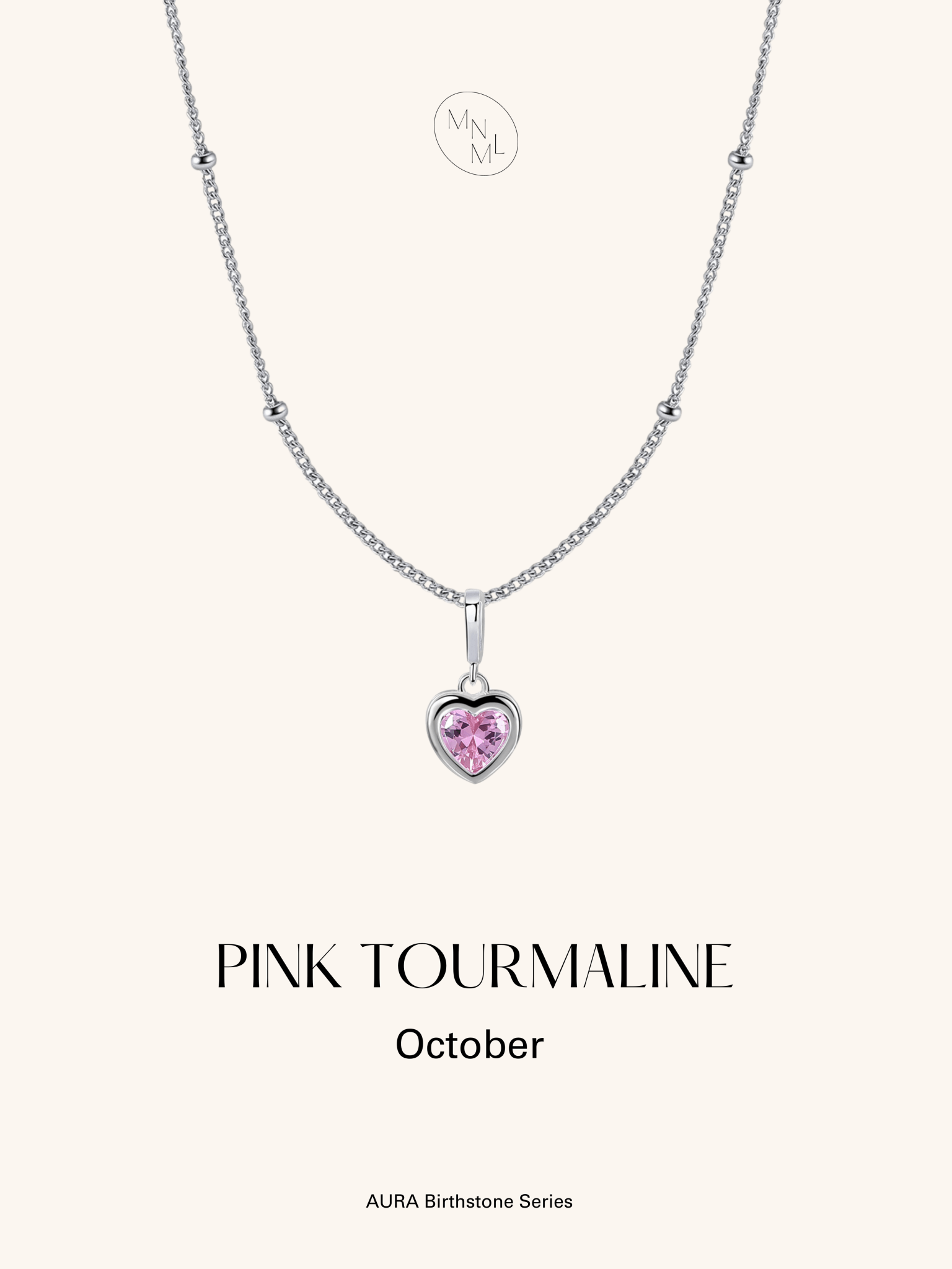 AURA Birthstone Sterling Silver Necklace - Minimalist Lab