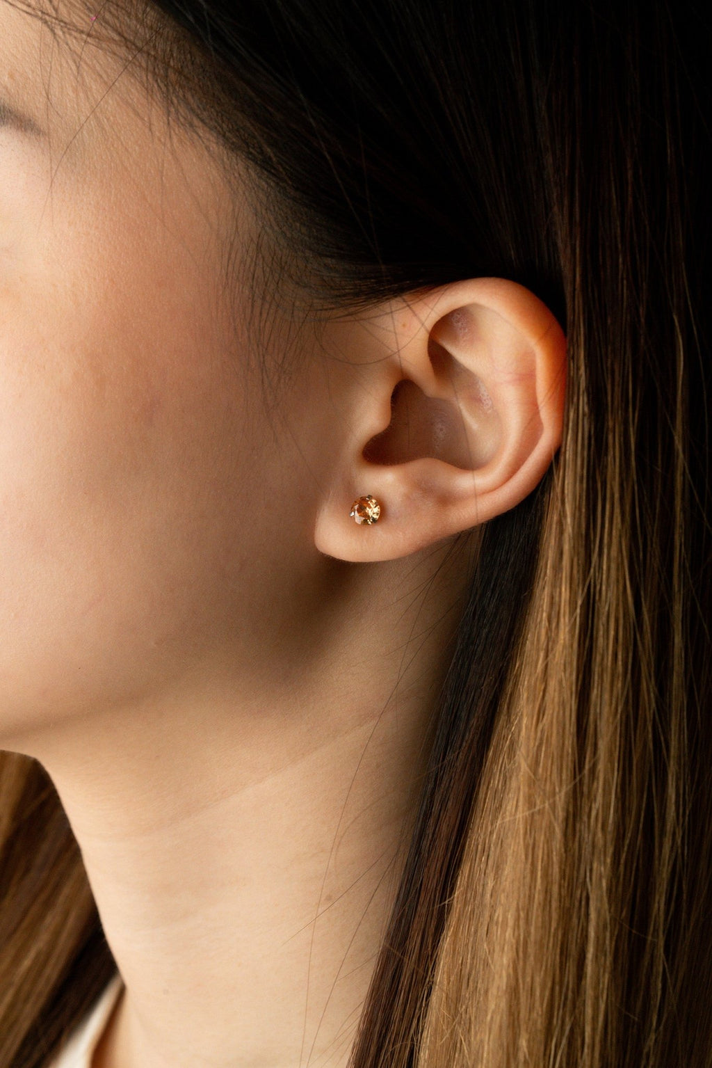 Plain Coloured Diamond Stud Barbell Earrings - Minimalist Lab