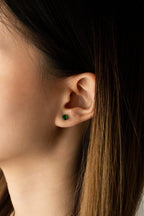 Plain Coloured Diamond Stud Barbell Earrings - Minimalist Lab