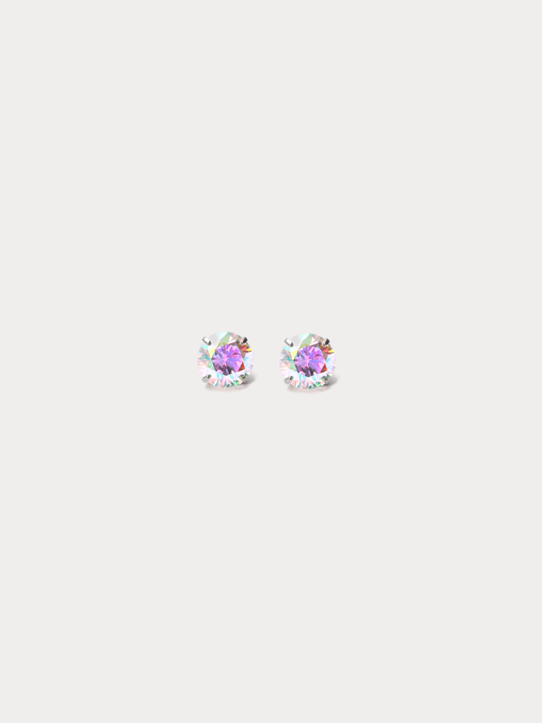 Plain Coloured Diamond Stud Barbell Earrings