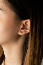 Plain Coloured Diamond Stud Barbell Earrings - Minimalist Lab