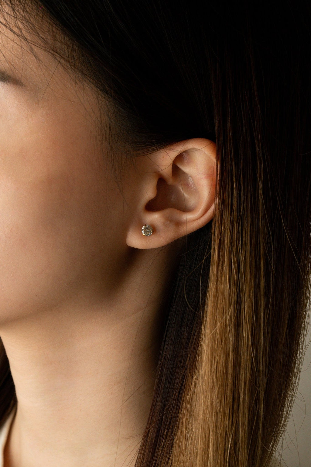 Plain Coloured Diamond Stud Barbell Earrings - Minimalist Lab