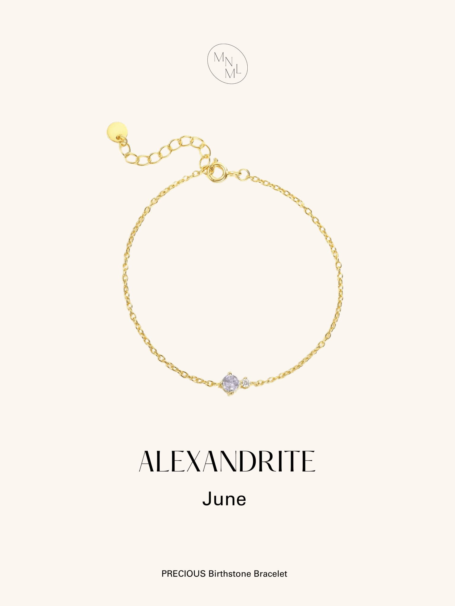 PRECIOUS Birthstone Sterling Silver Bracelet - Minimalist Lab