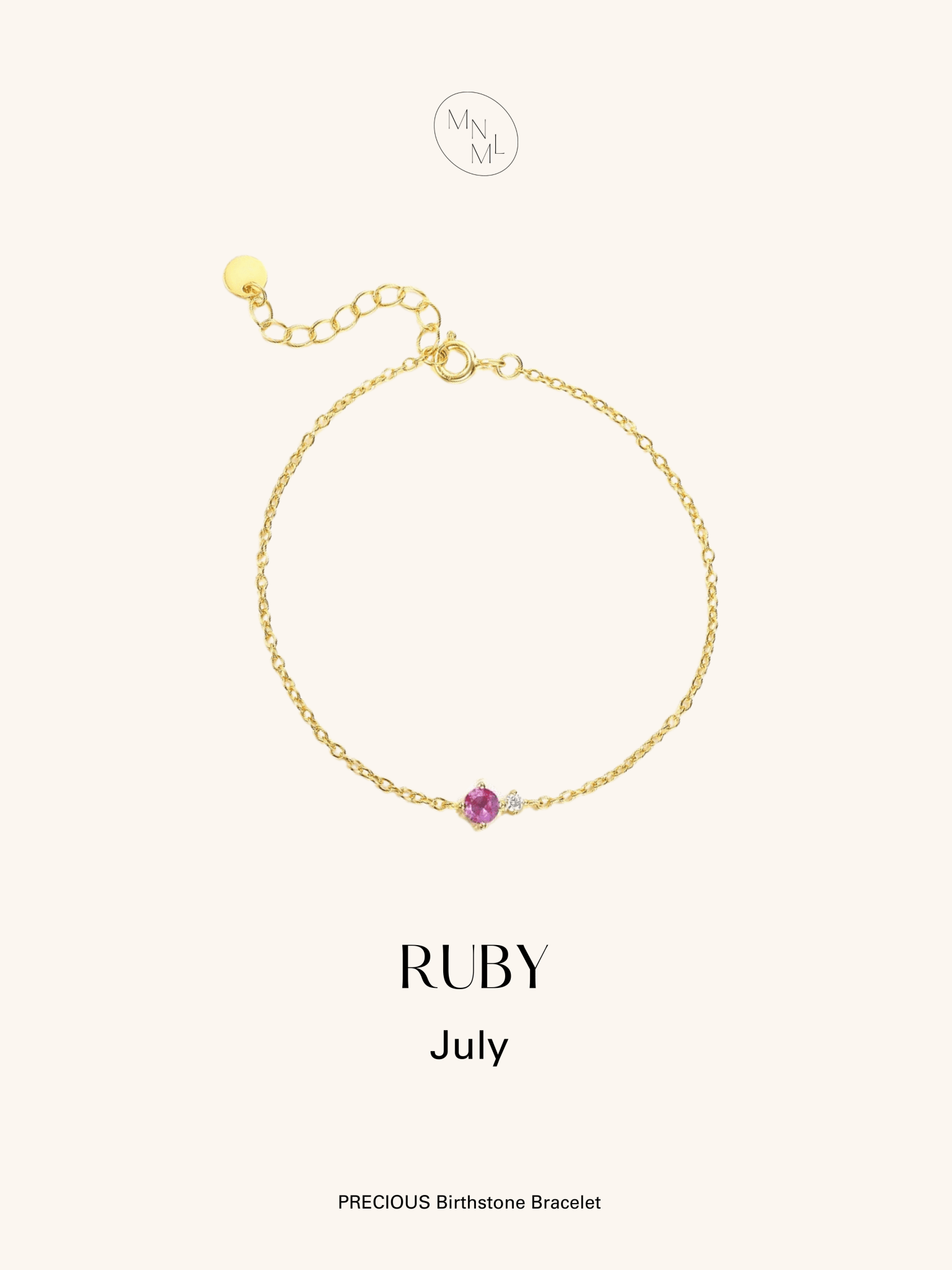 PRECIOUS Birthstone Sterling Silver Bracelet - Minimalist Lab