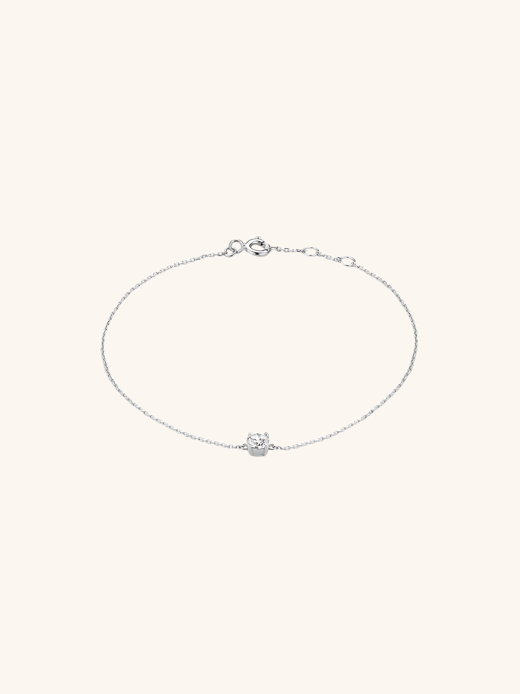 RAY Solitaire Diamond Sterling Silver Bracelet - Minimalist Lab