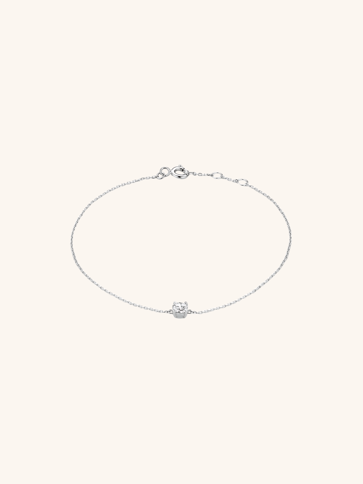 RAY Solitaire Diamond Sterling Silver Bracelet - Minimalist Lab