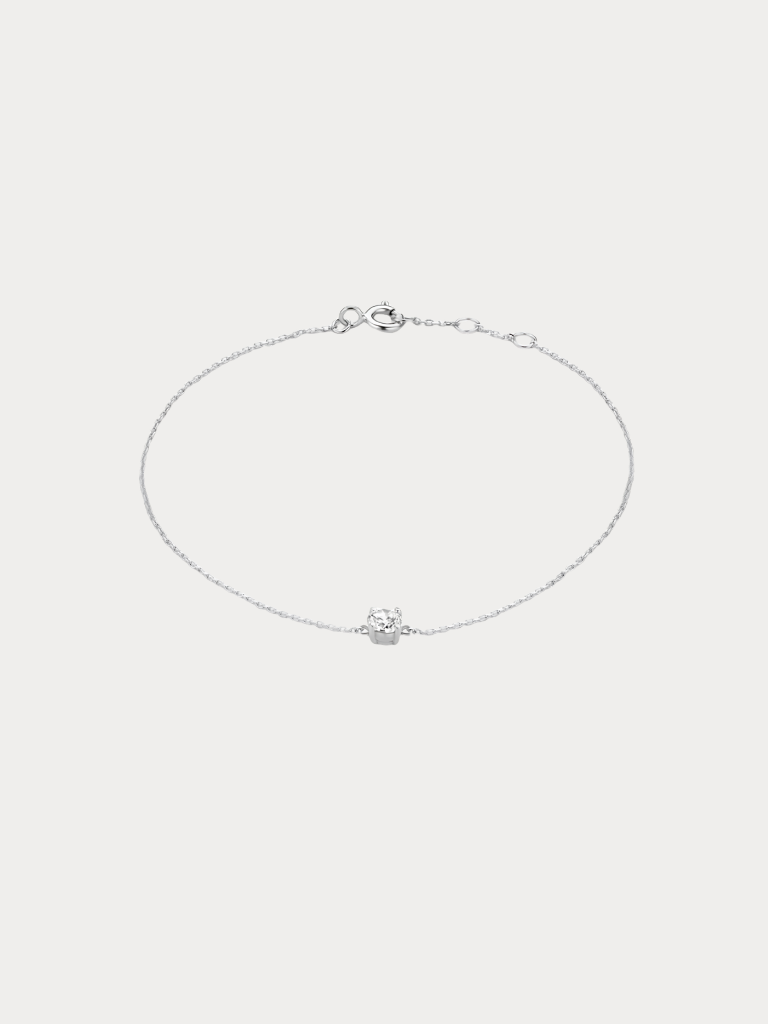 RAY Solitaire Diamond Sterling Silver Bracelet