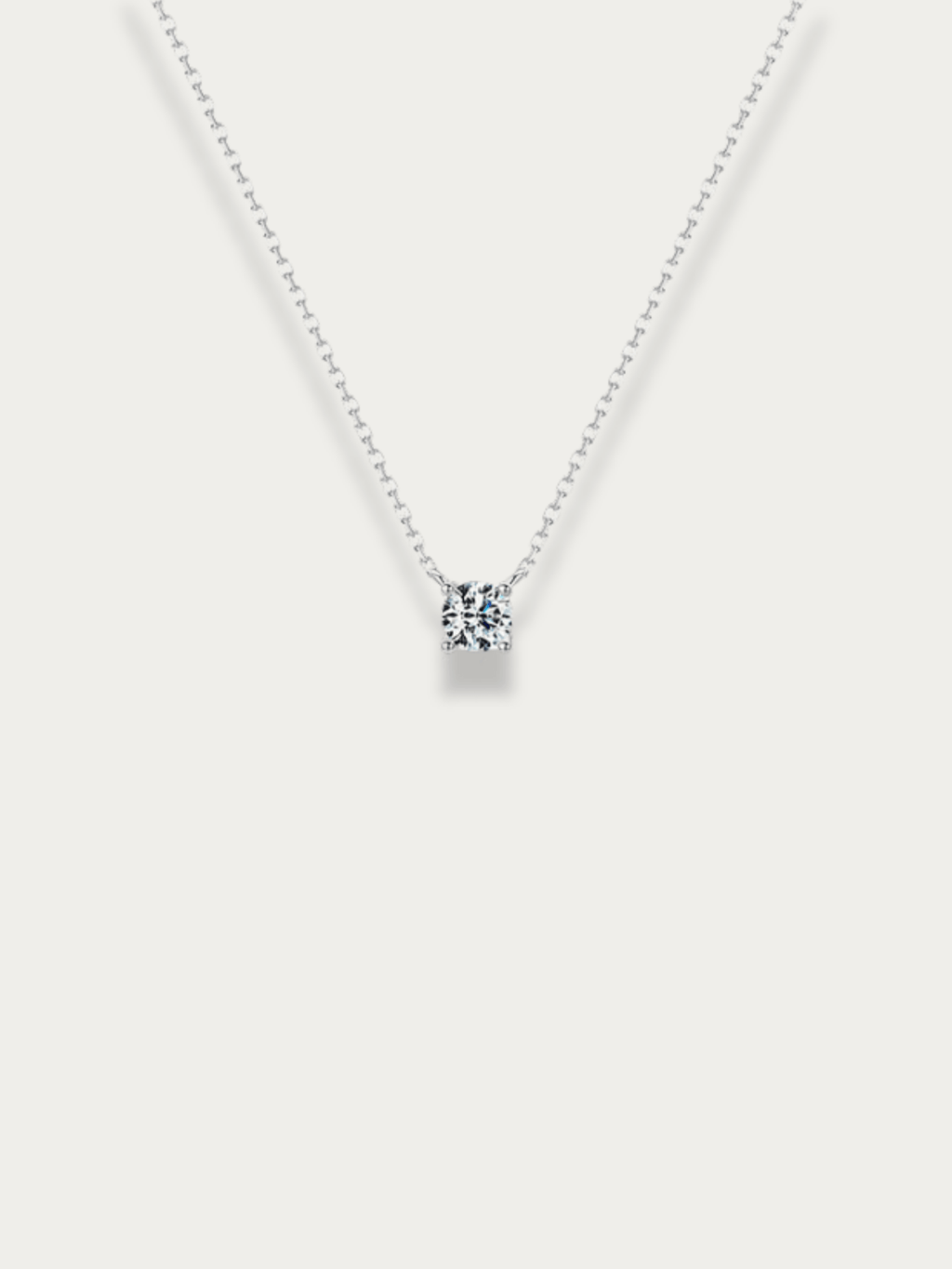 RAY Solitaire Diamond Sterling Silver Necklace - Minimalist Lab