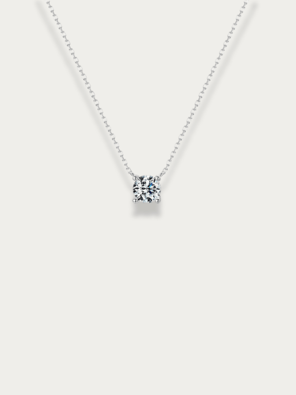 RAY Solitaire Diamond Sterling Silver Necklace - Minimalist Lab