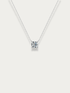 RAY Solitaire Diamond Sterling Silver Necklace - Minimalist Lab