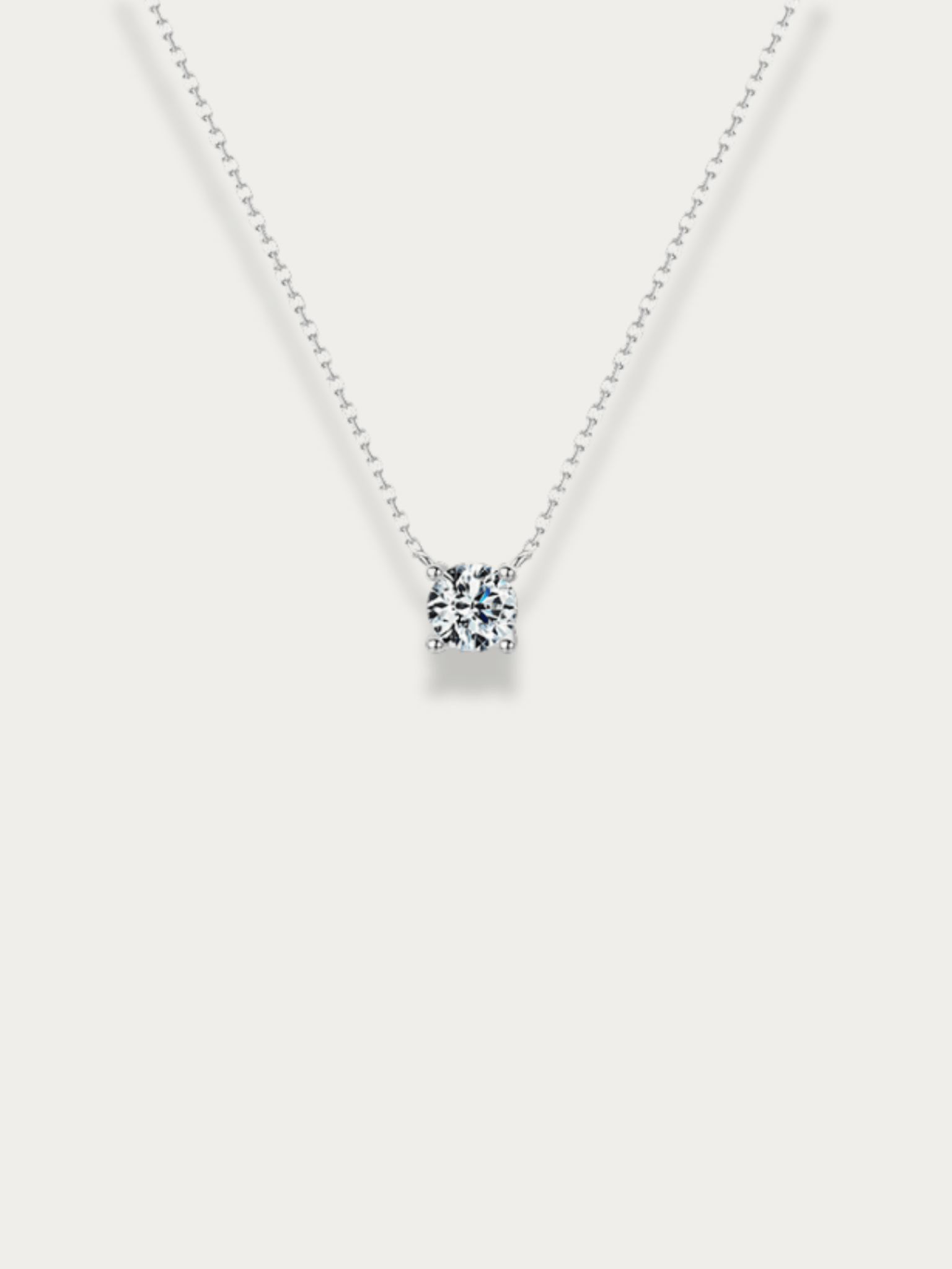 RAY Solitaire Diamond Sterling Silver Necklace - Minimalist Lab