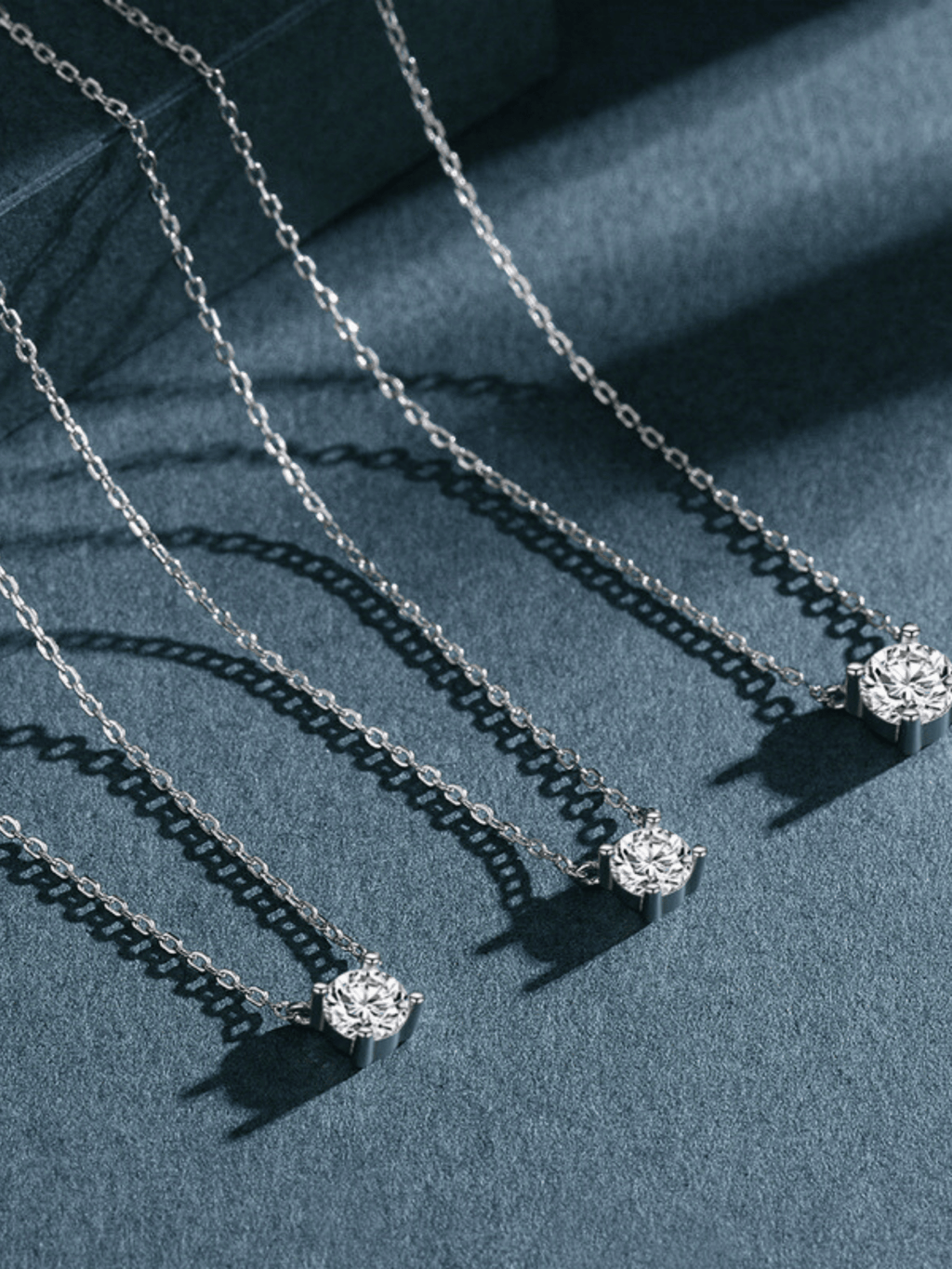 RAY Solitaire Diamond Sterling Silver Necklace - Minimalist Lab