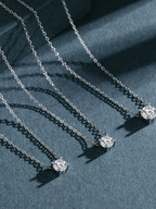 RAY Solitaire Diamond Sterling Silver Necklace - Minimalist Lab