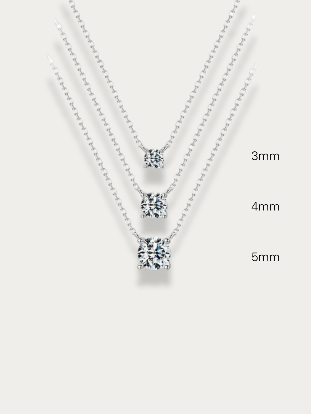 RAY Solitaire Diamond Sterling Silver Necklace - Minimalist Lab