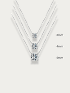 RAY Solitaire Diamond Sterling Silver Necklace - Minimalist Lab