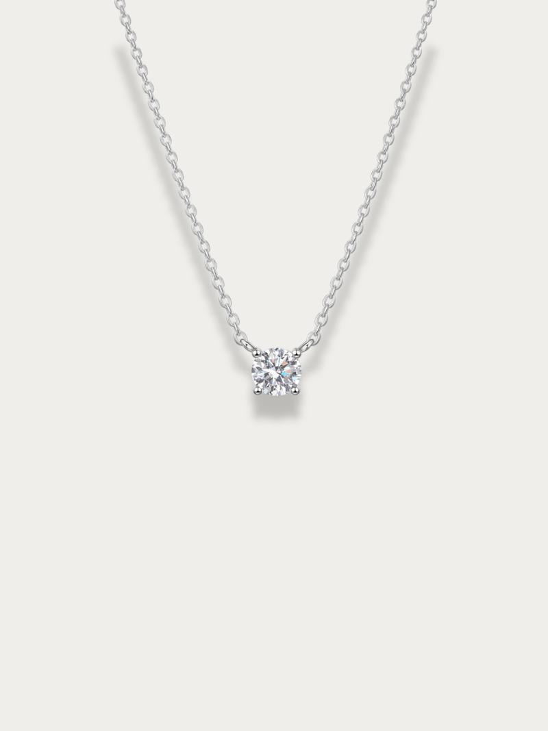 Ray Solitaire Moissanite Necklace