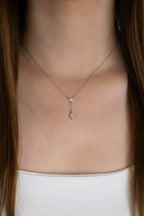 RILEY Diamond Lariat Sterling Silver Necklace - Minimalist Lab