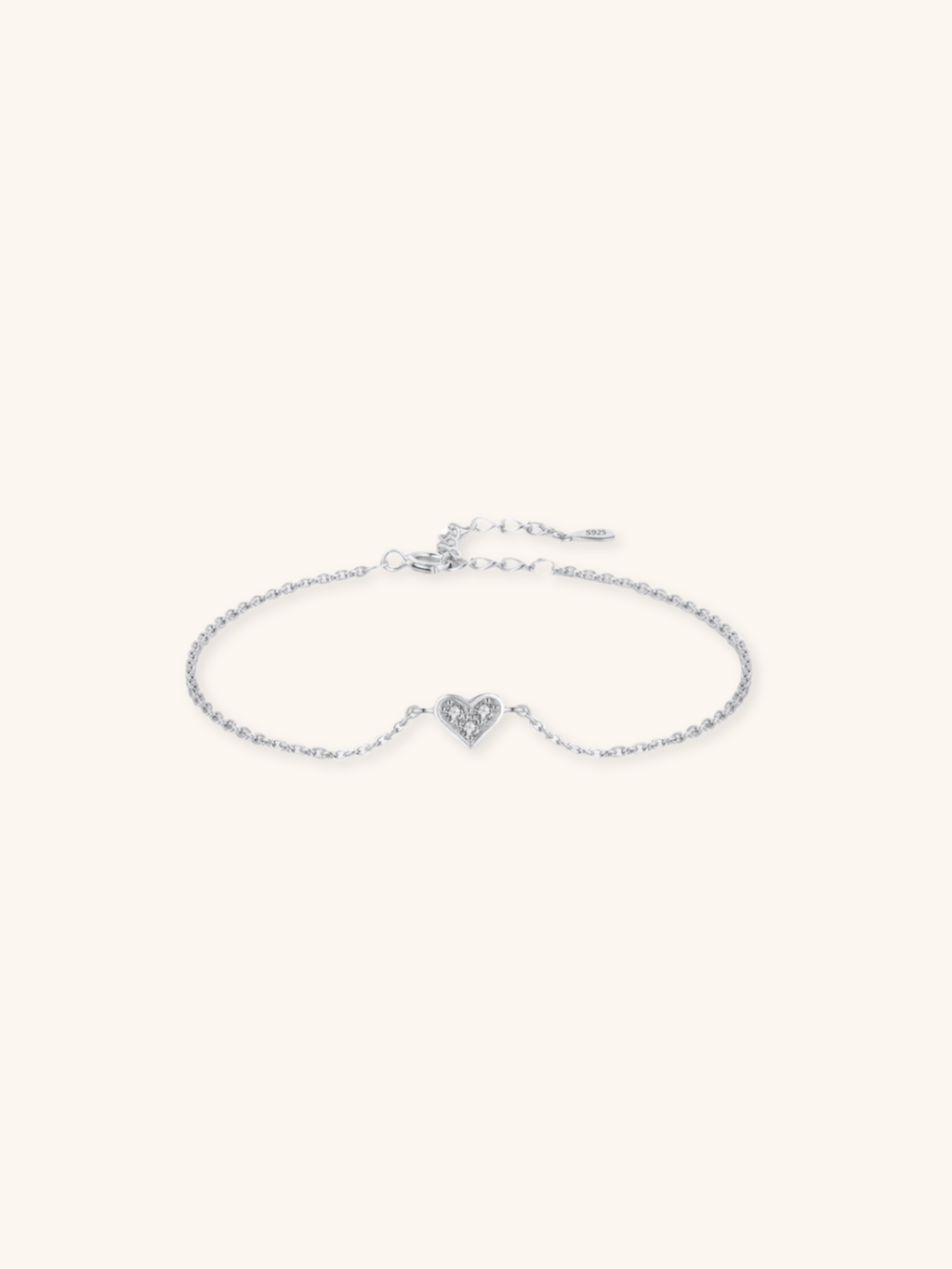 ESME Diamond Heart Sterling Silver Bracelet - Minimalist Lab