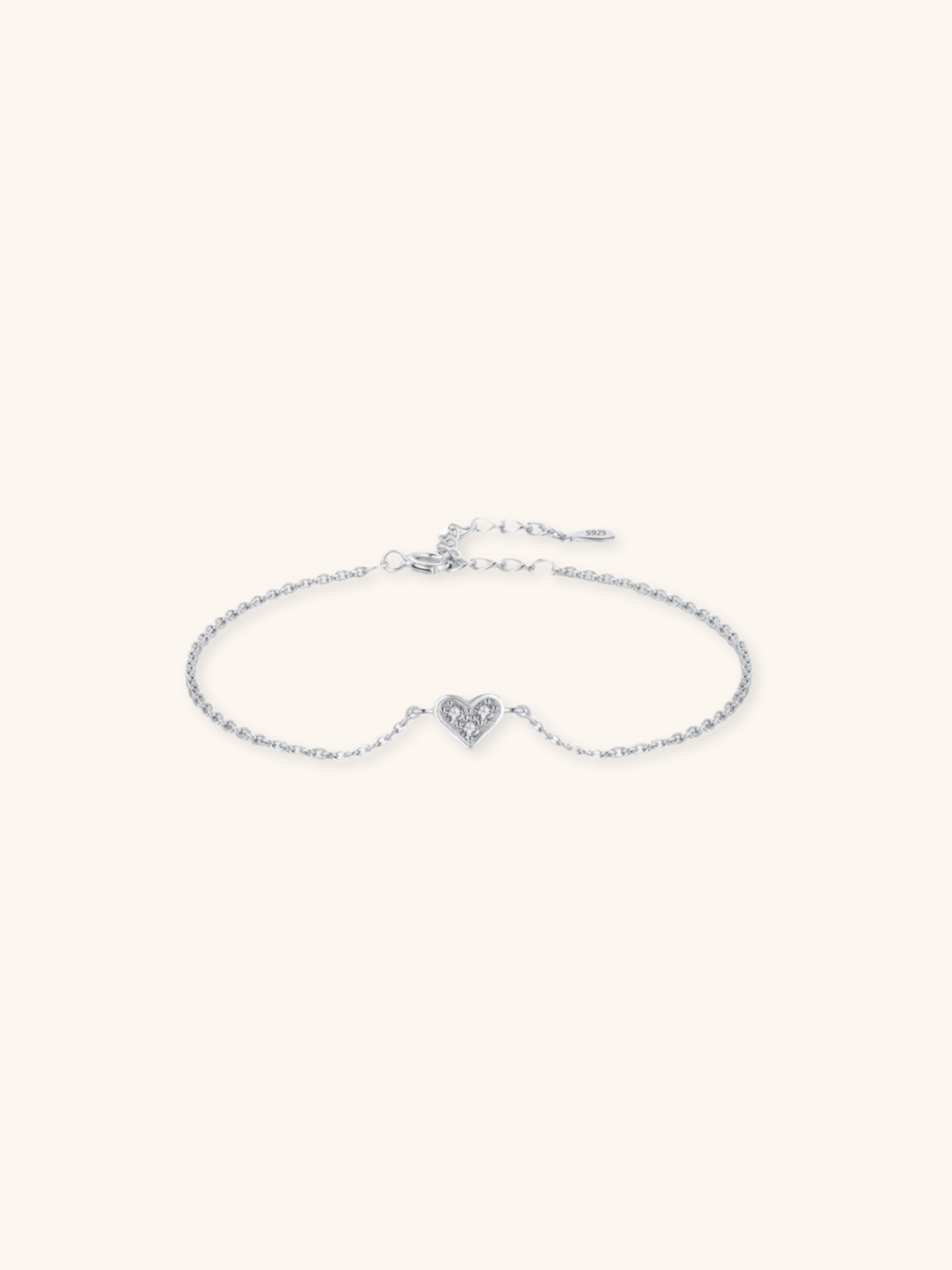 ESME Diamond Heart Sterling Silver Bracelet - Minimalist Lab