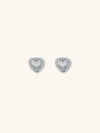 EMERY Heart Pavé Sterling Silver Ear Studs - Minimalist Lab