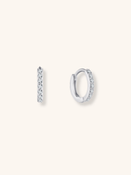 BIANCA Diamond Sterling Silver Ear Hoops - Minimalist Lab