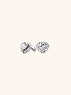 EMERY Heart Pavé Sterling Silver Ear Studs - Minimalist Lab