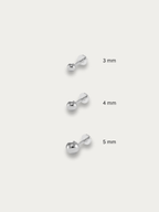 Round Ball Sterling Silver Single Flatback Stud - Minimalist Lab