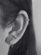 Round Ball Sterling Silver Single Flatback Stud - Minimalist Lab