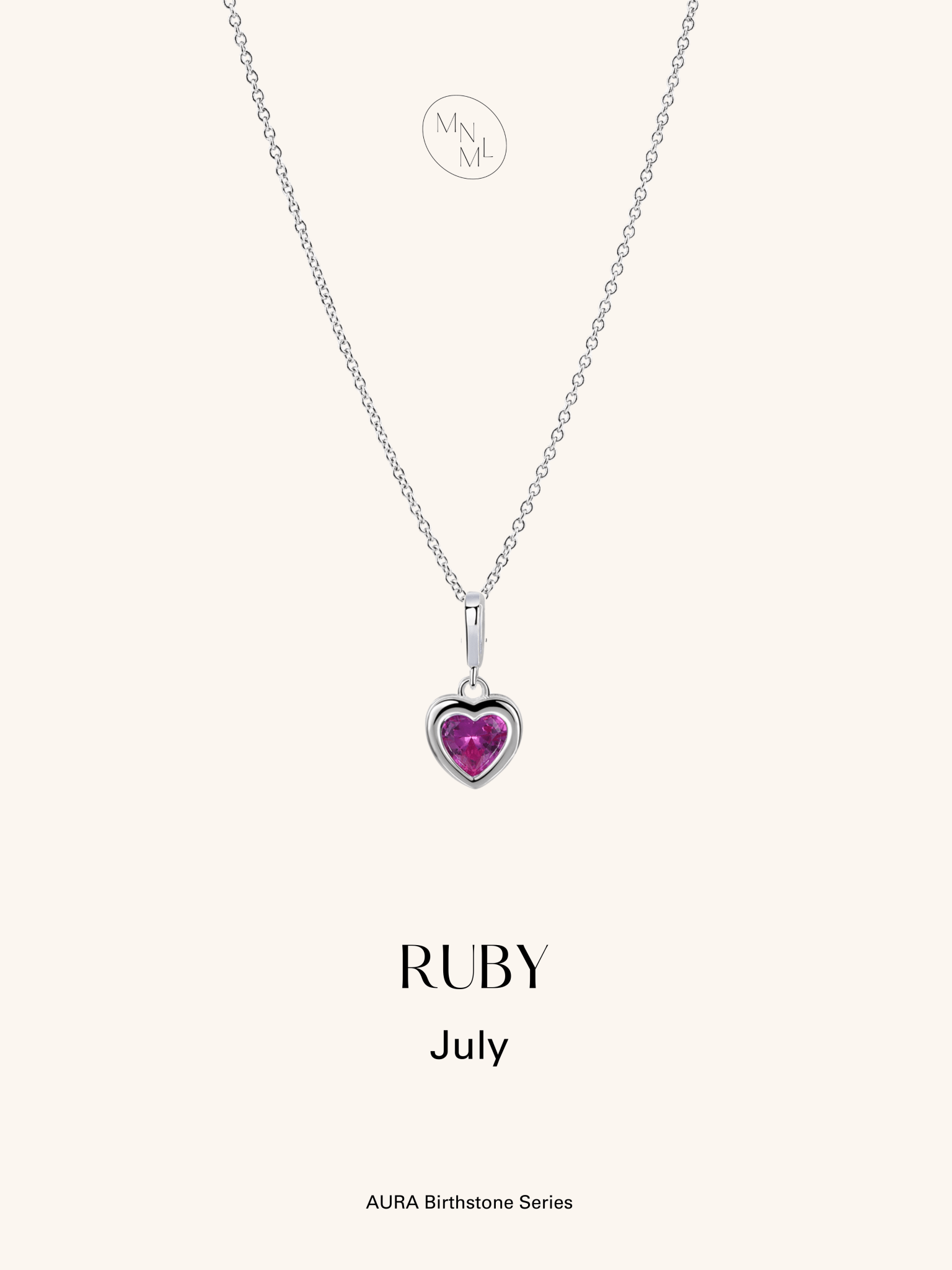AURA Birthstone Sterling Silver Necklace - Minimalist Lab