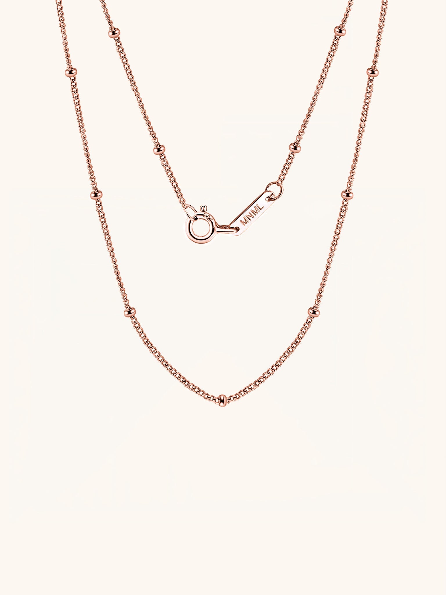 SATELLITE Beaded Sterling Silver Chain Necklace - Minimalist Lab
