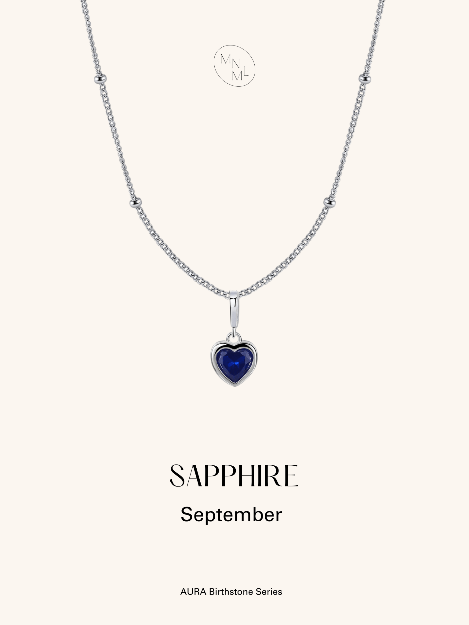 AURA Birthstone Sterling Silver Necklace - Minimalist Lab