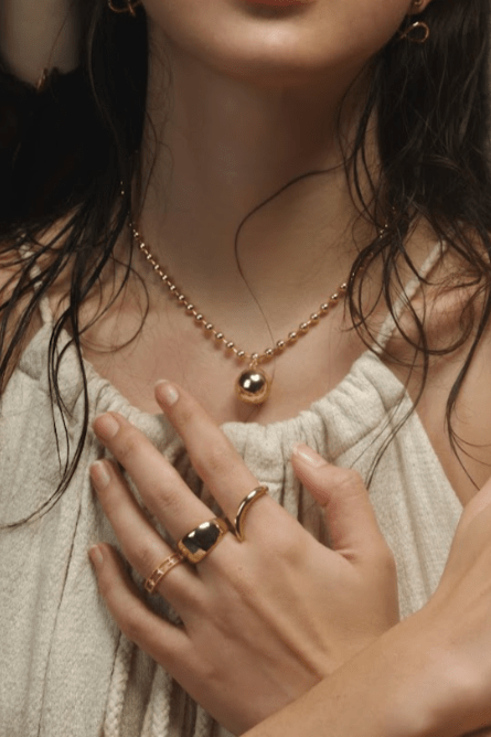 Harmony Sphere Beaded Chain Necklace - Minimalist Lab