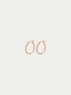 Small rose gold titanium hoops for sensitive ears with refined texture.