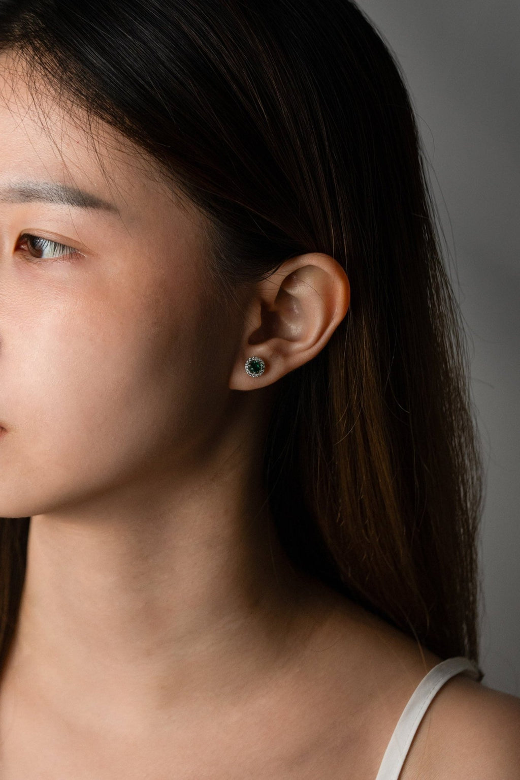 SHERYL Pavé Diamond Sterling Silver Earstuds - Minimalist Lab