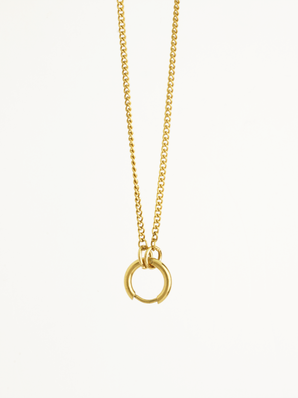 DIY short curb chain necklace 18K gold plated stainless steel