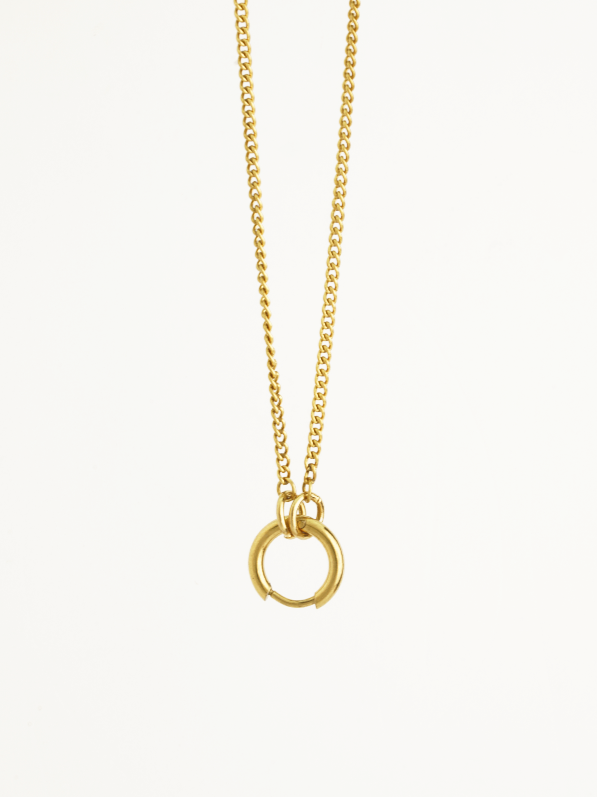 DIY short curb chain necklace 18K gold plated stainless steel