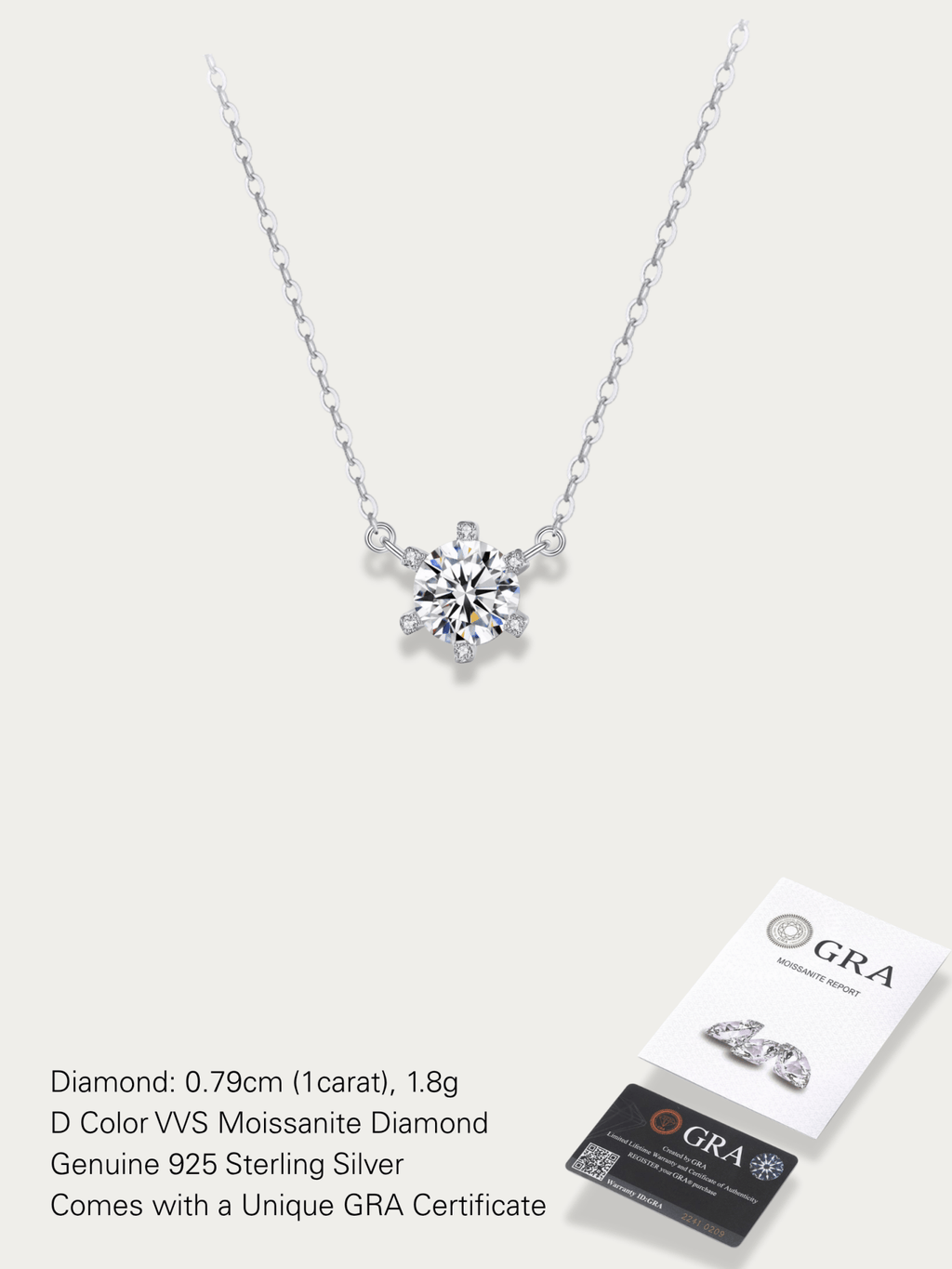 Snow Amour Moissanite Snowflake Necklace – 1 Carat Round Cut - Minimalist Lab