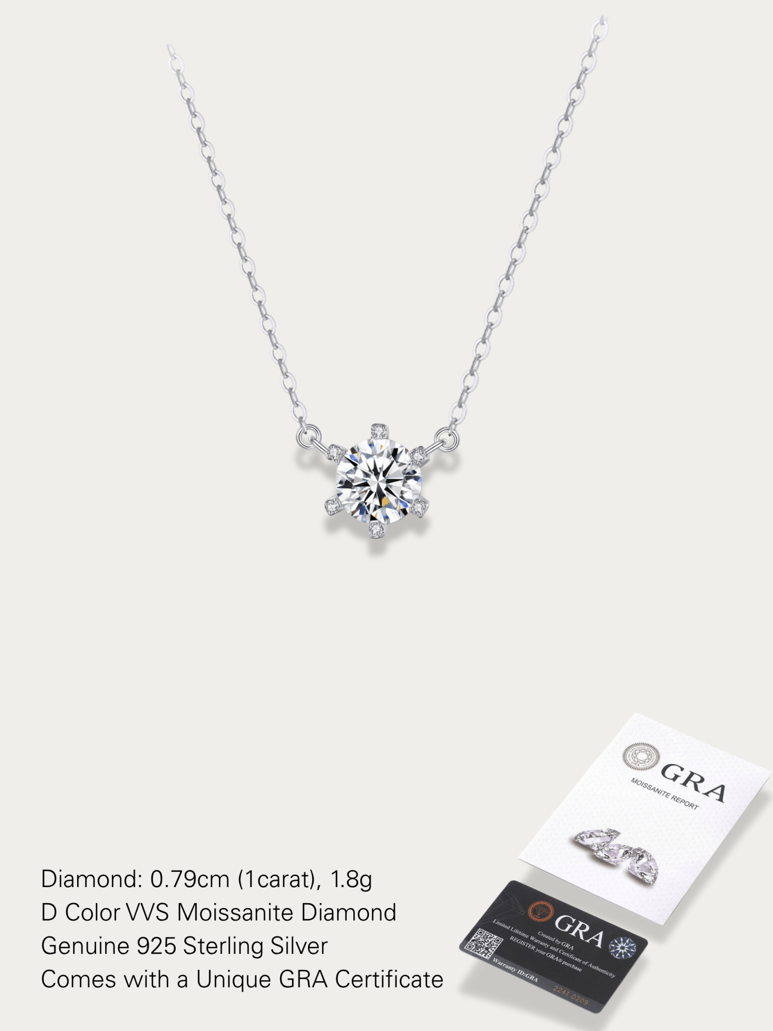 Snow Amour Moissanite Snowflake Necklace – 1 Carat Round Cut - Minimalist Lab