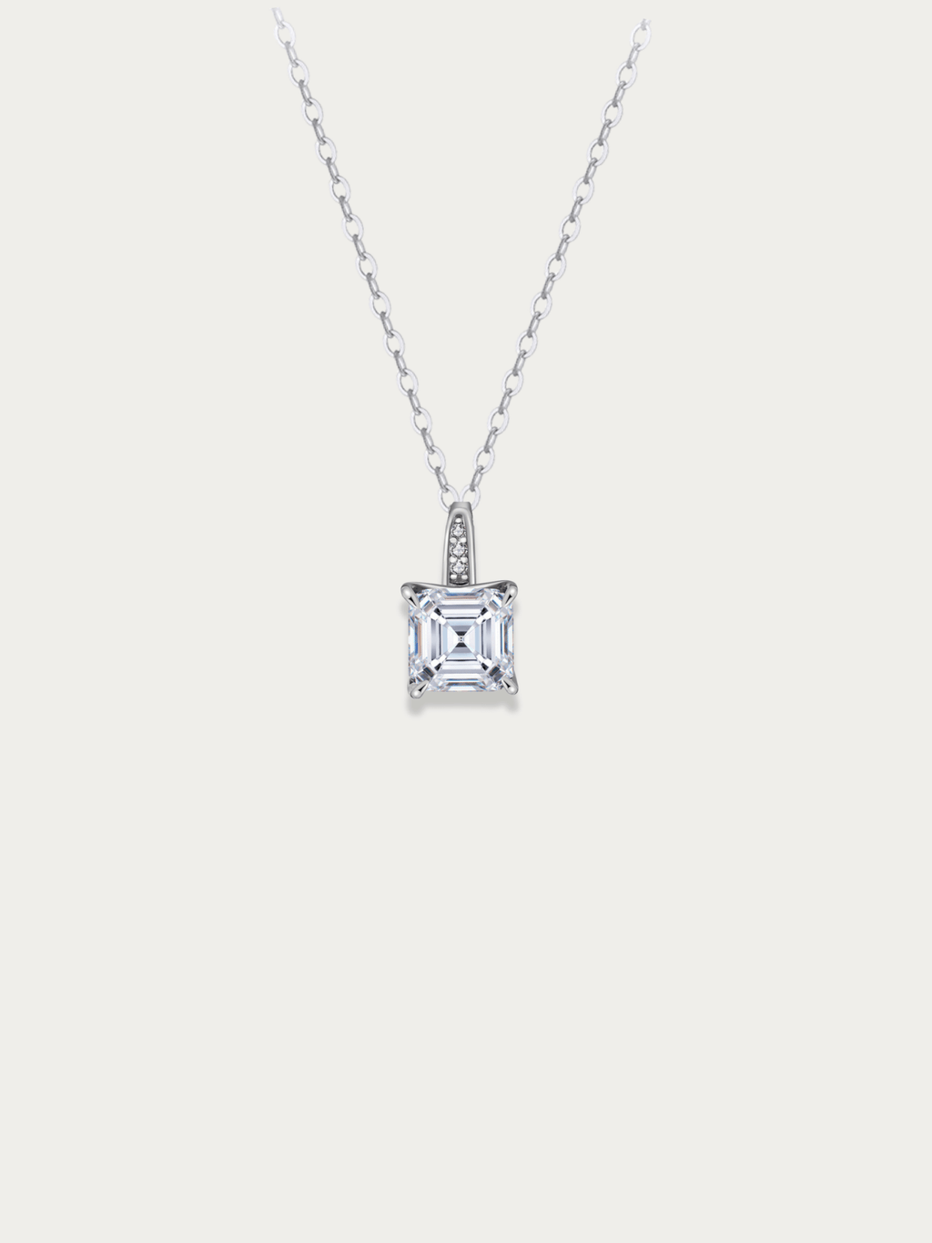 Solenne Moissanite Necklace – 1 Carat Square Cut - Minimalist Lab