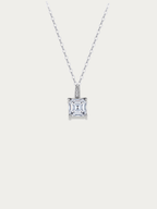 Solenne Moissanite Necklace – 1 Carat Square Cut - Minimalist Lab