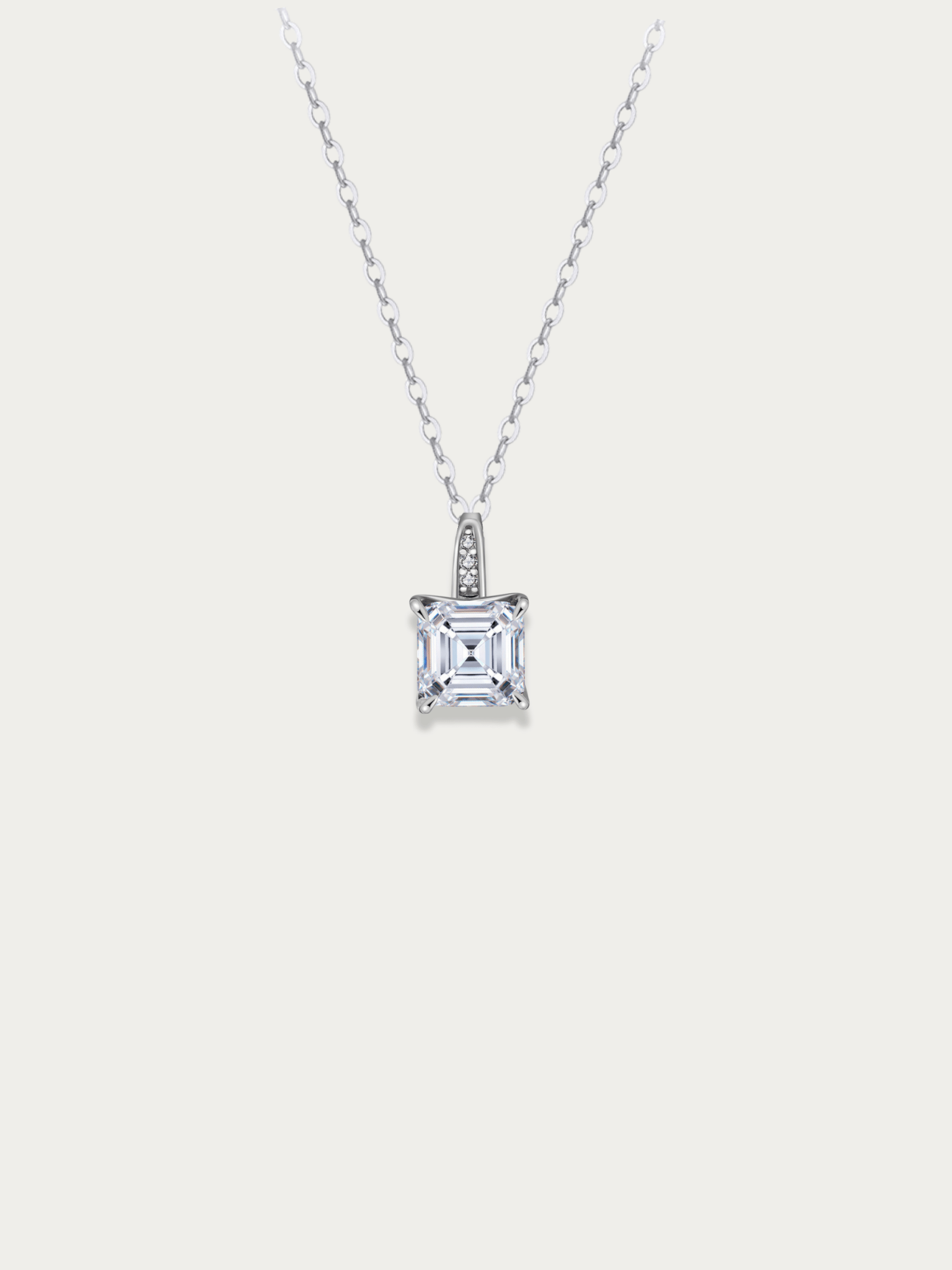 Solenne Moissanite Necklace – 1 Carat Square Cut - Minimalist Lab
